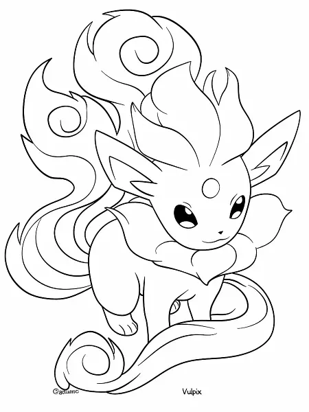 Playful Vulpix Coloring Page - 3