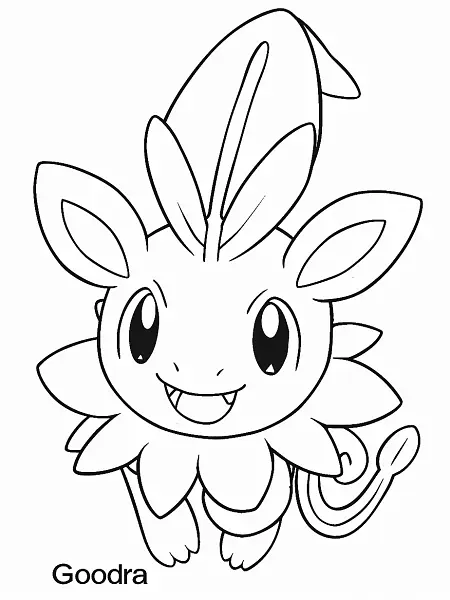 Playful Goodra Pokemon Coloring Page - 1