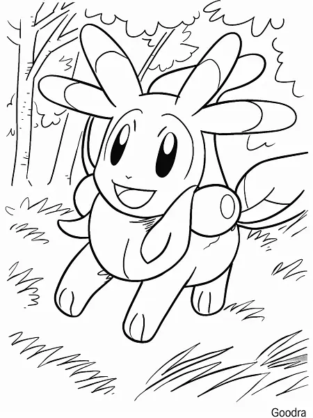 Playful Goodra Pokemon Coloring Page - 3