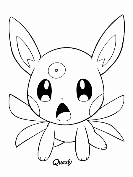 Surprised Quaxly Pokemon Coloring Page - 2