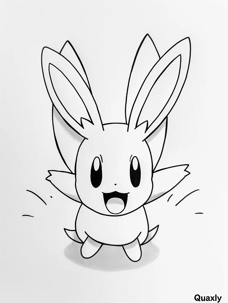 Surprised Quaxly Pokemon Coloring Page 4