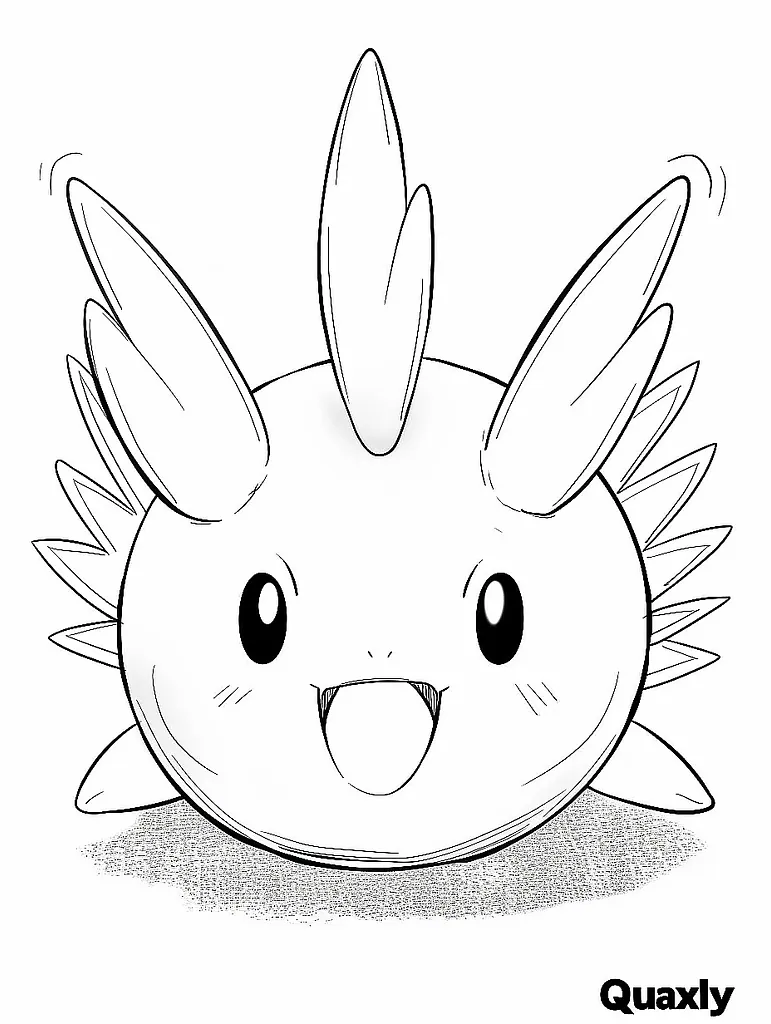 Surprised Quaxly Pokemon Coloring Page