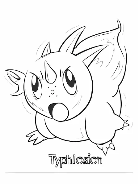 Surprised Typhlosion Coloring Page - 3