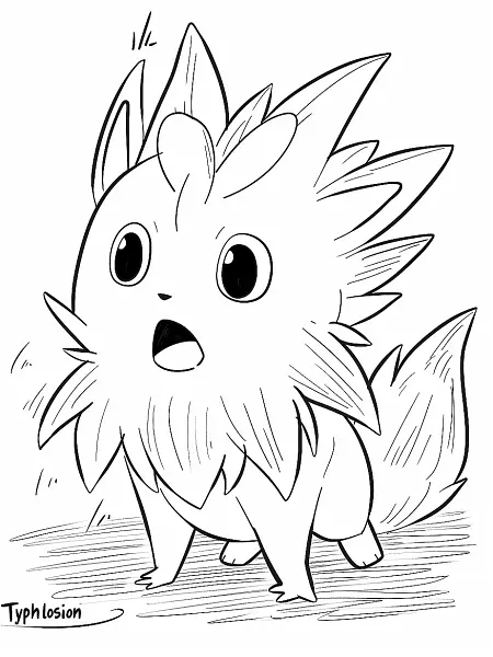 Surprised Typhlosion Coloring Page - 1