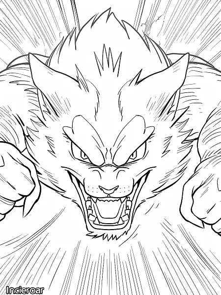 Fierce Incineroar Coloring Page - 1