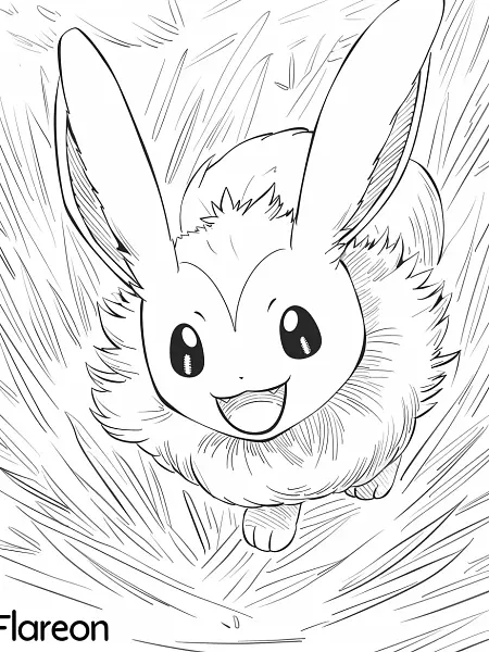 Playful Flareon Coloring Page - 3