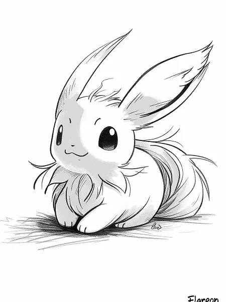 Playful Flareon Coloring Page - 1