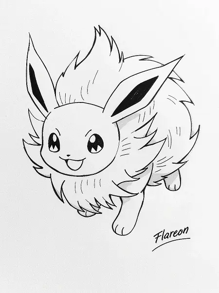 Playful Flareon Coloring Page - 0