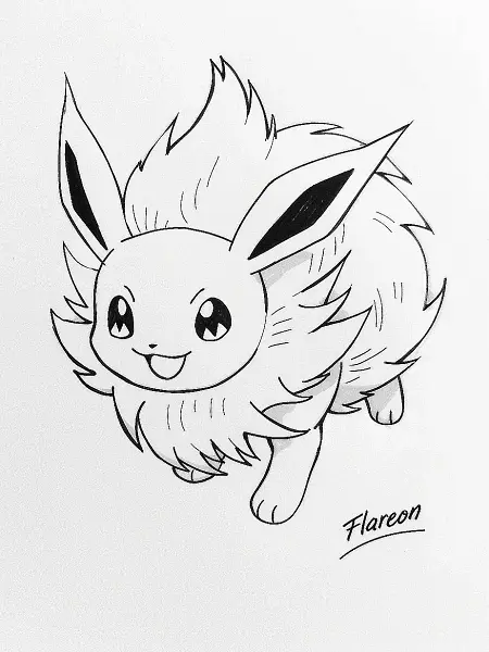 Playful Flareon Coloring Page