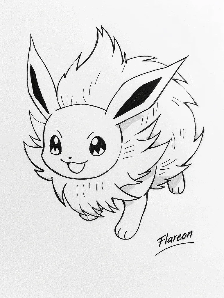 Playful Flareon Coloring Page