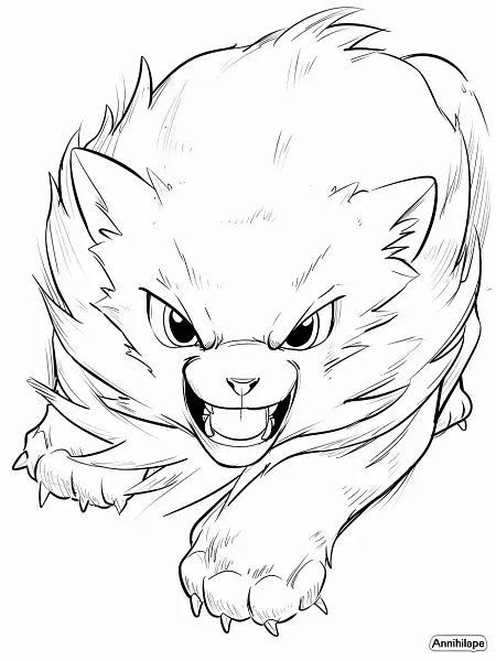 Fierce Annihilape Pokemon Coloring Page - 3