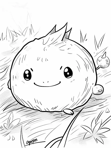 Playful Ogerpon Pokemon Coloring Page - 1