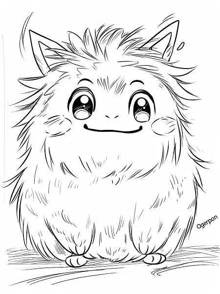 Playful Ogerpon Pokemon Coloring Page - 2