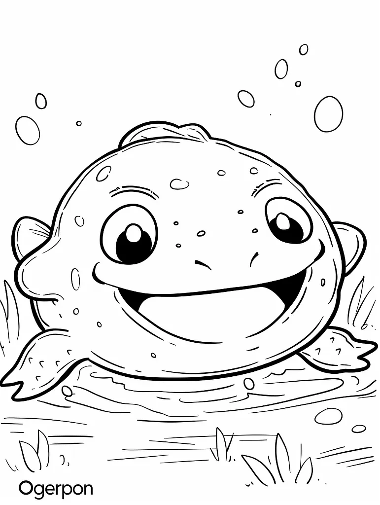 Playful Ogerpon Pokemon Coloring Page 4