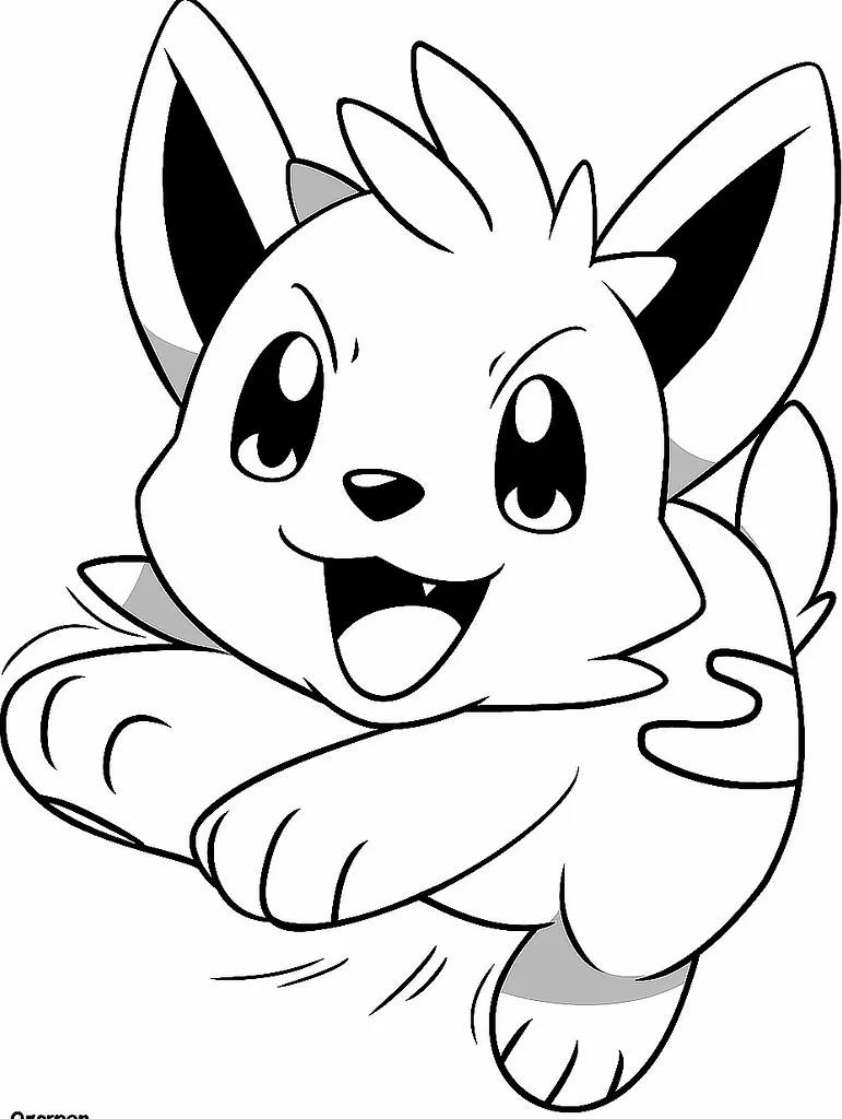 Playful Ogerpon Pokemon Coloring Page