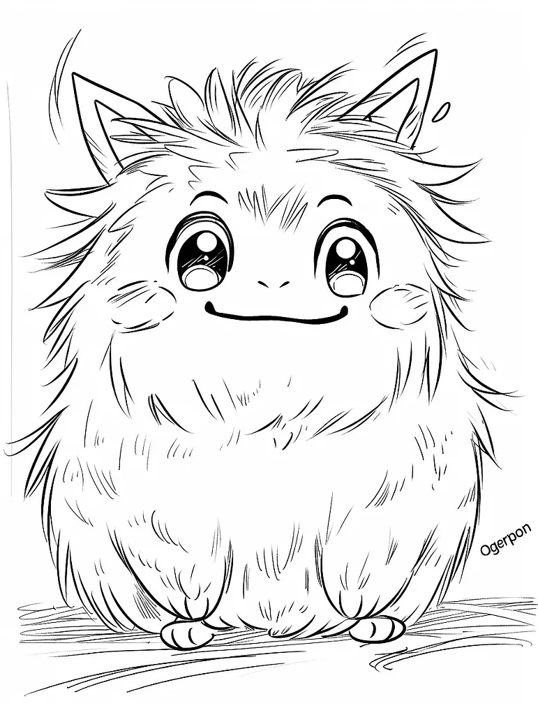 Playful Ogerpon Pokemon Coloring Page 3