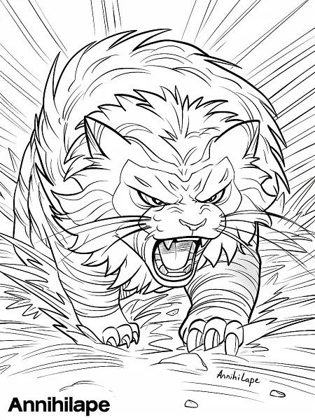 Fierce Annihilape Pokemon Coloring Page - 1