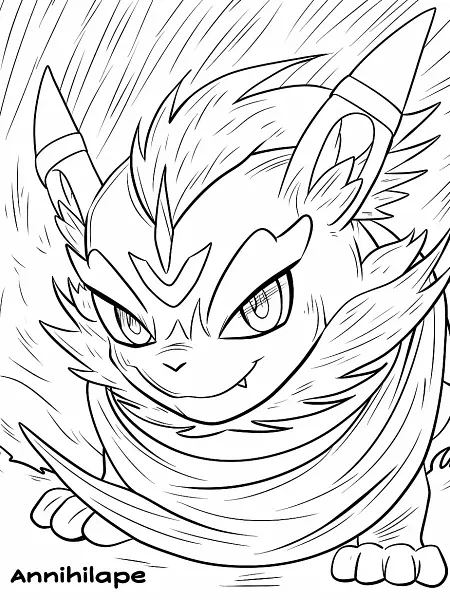 Fierce Annihilape Pokemon Coloring Page - 2