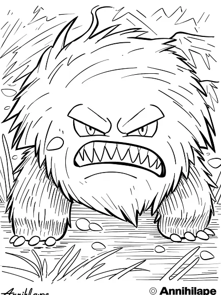 Fierce Annihilape Pokemon Coloring Page - 3