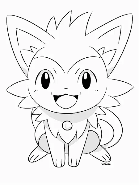 Joyful Veluza Pokemon Coloring Page - 1