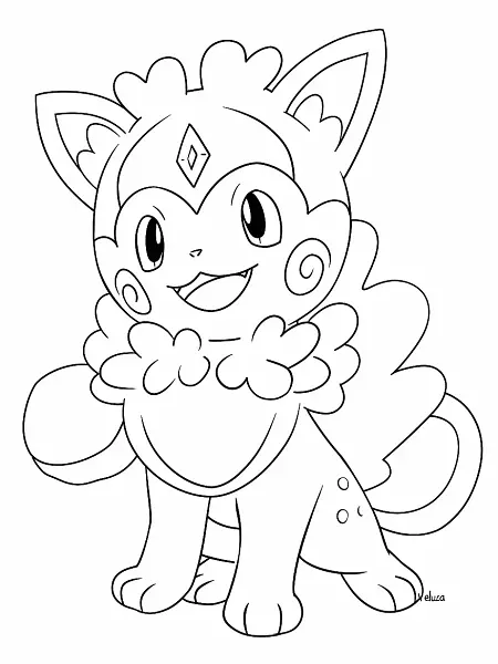 Joyful Veluza Pokemon Coloring Page - 2