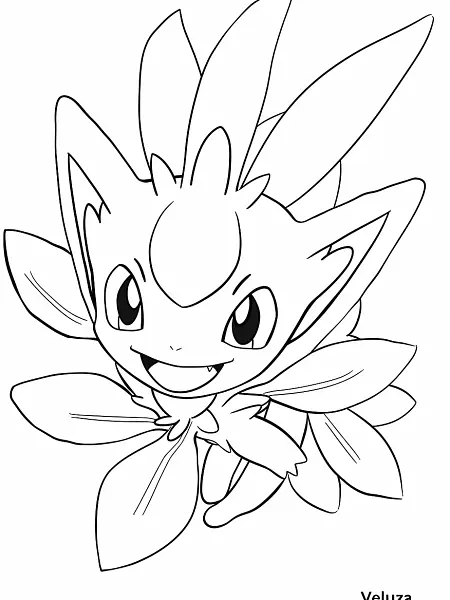 Joyful Veluza Pokemon Coloring Page - 3