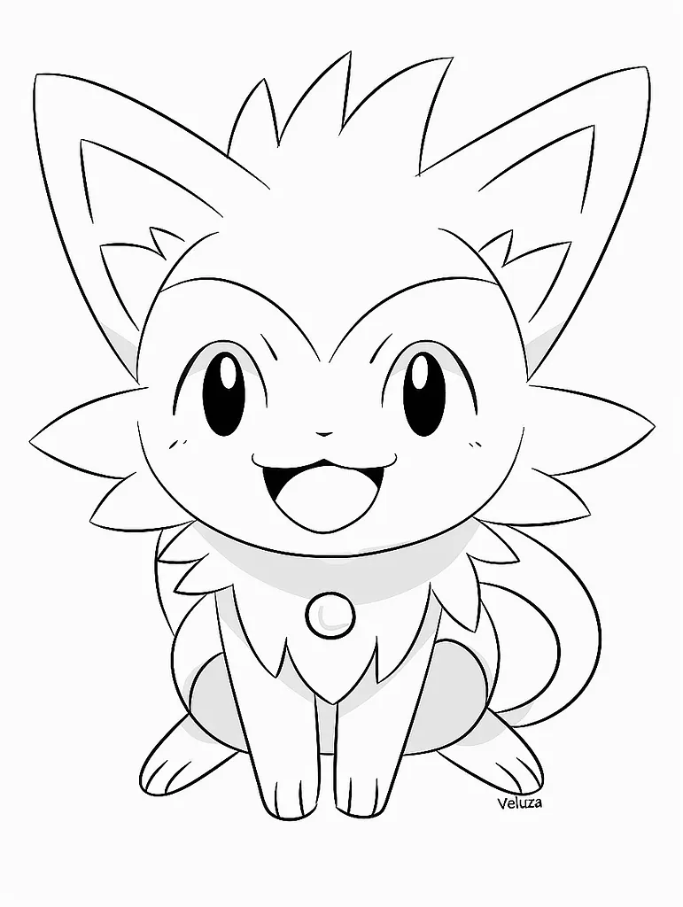 Joyful Veluza Pokemon Coloring Page 2