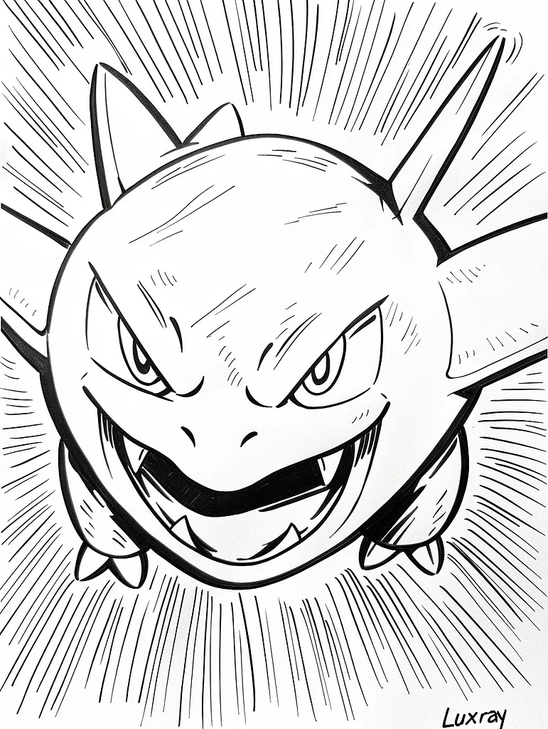 Fierce Luxray Pokemon Coloring Page 4