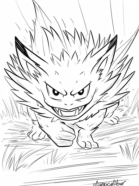 Fierce Baxcalibur Pokemon Coloring Page - 3