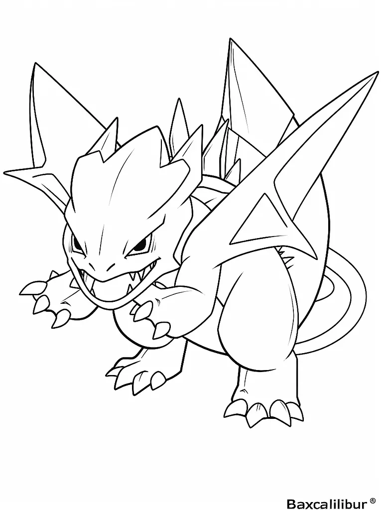 Fierce Baxcalibur Pokemon Coloring Page 3