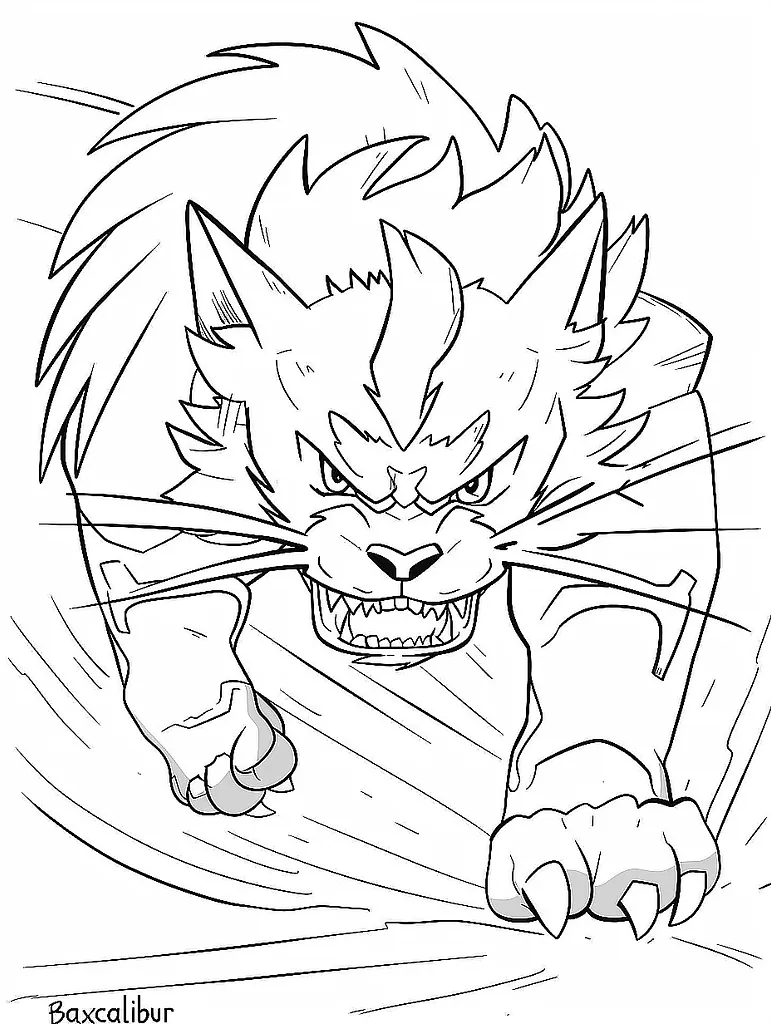 Fierce Baxcalibur Pokemon Coloring Page