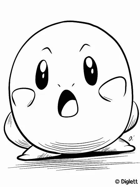 Surprised Diglett Pokemon Coloring Page - 1