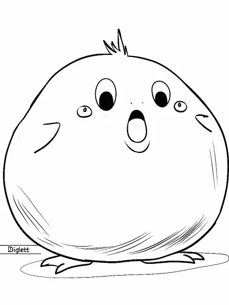 Surprised Diglett Pokemon Coloring Page - 0