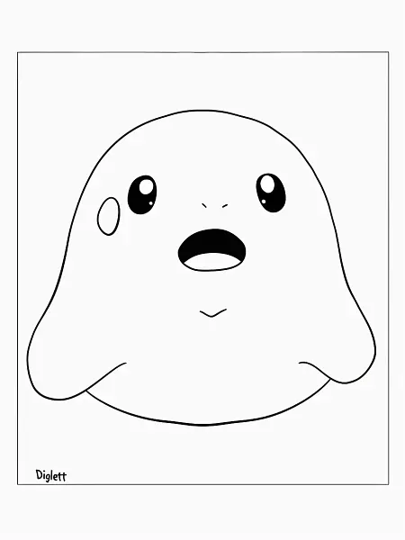 Surprised Diglett Pokemon Coloring Page - 3