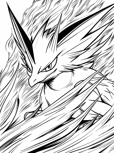 Blaziken Fierce and Fiery Coloring Page - 0