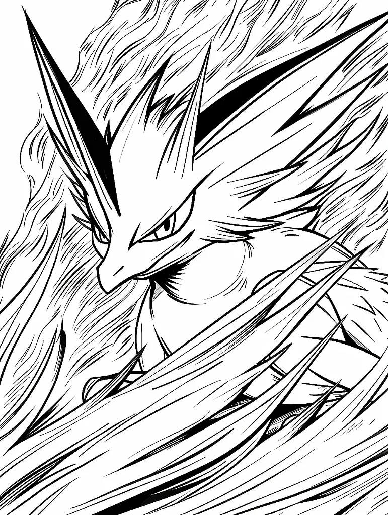 Blaziken Fierce and Fiery Coloring Page