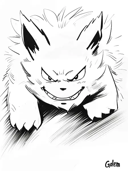 Fierce Golem Pokemon Coloring Page - 2