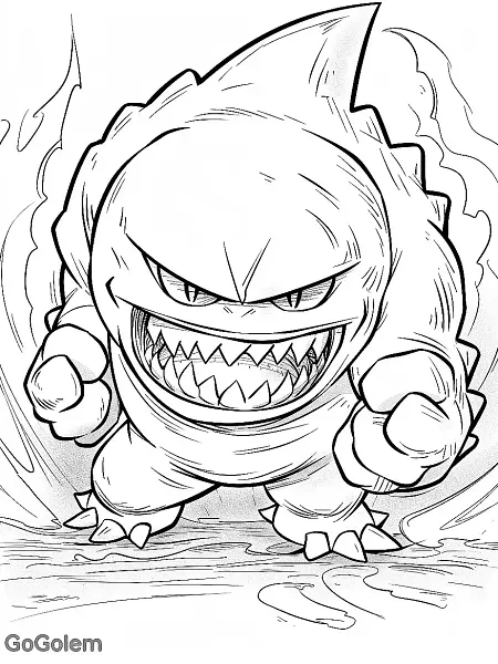 Fierce Golem Pokemon Coloring Page - 0