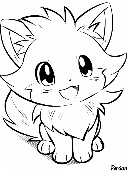 Joyful Persian Pokemon Coloring Page - 2