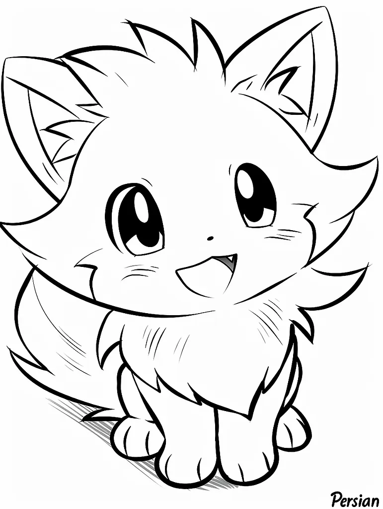 Joyful Persian Pokemon Coloring Page 3