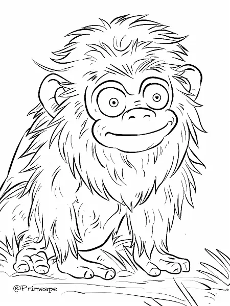 Mischievous Primeape Pokemon Coloring Page - 0