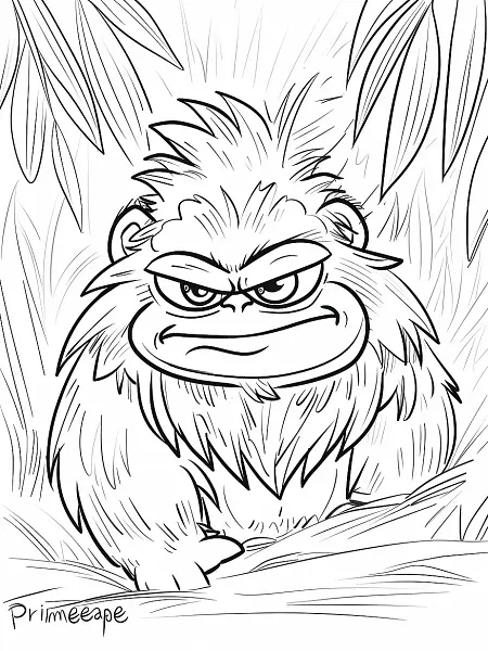 Mischievous Primeape Pokemon Coloring Page - 2