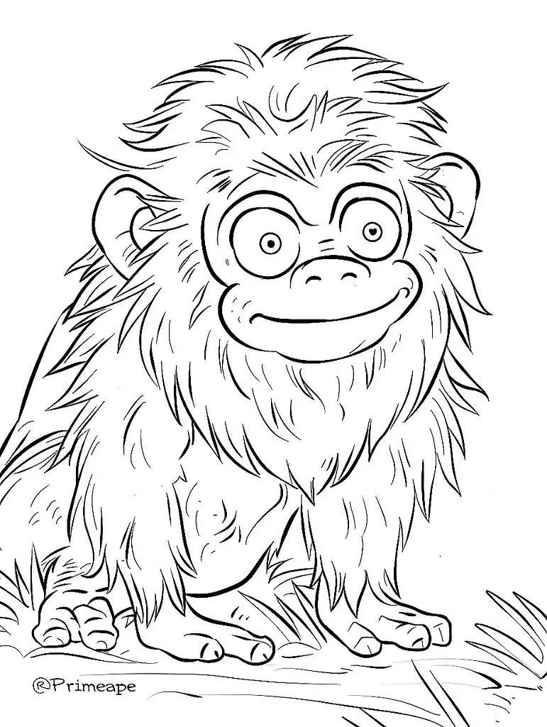 Mischievous Primeape Pokemon Coloring Page