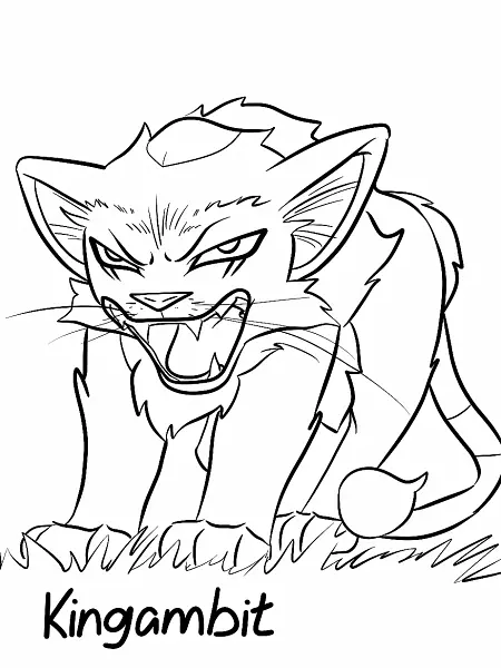 Fierce Kingambit Coloring Page - 1