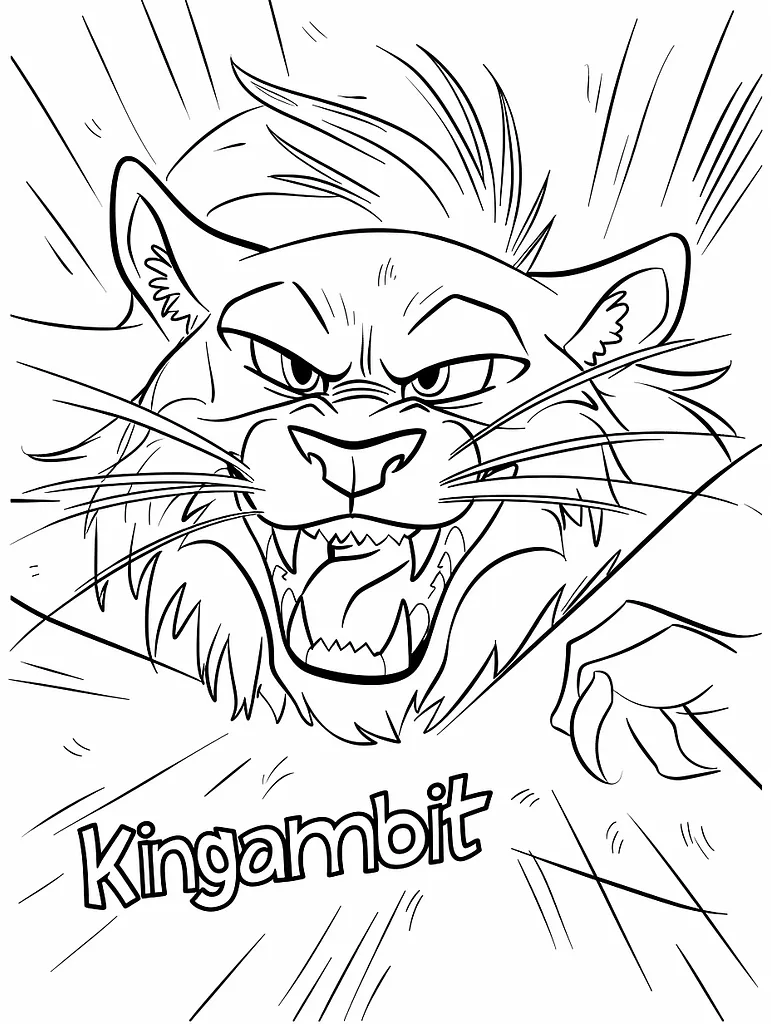 Fierce Kingambit Coloring Page 4