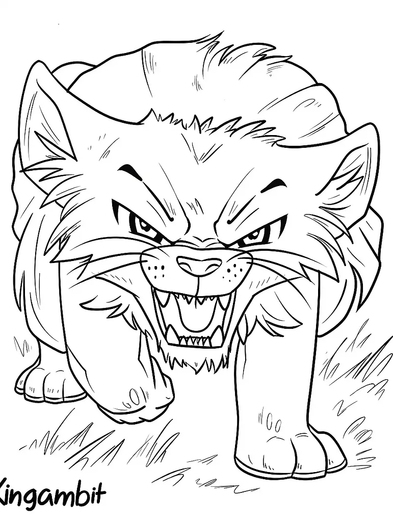 Fierce Kingambit Coloring Page 3