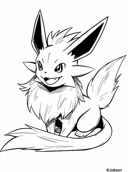 Playful Jolteon Coloring Page - 1