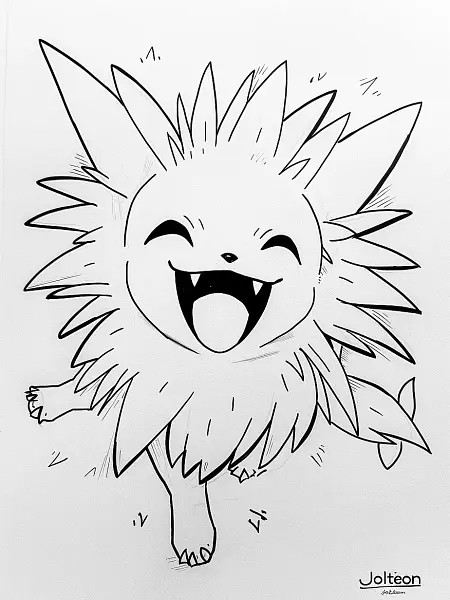 Playful Jolteon Coloring Page - 2