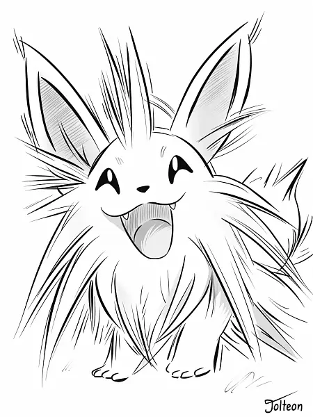 Playful Jolteon Coloring Page - 3