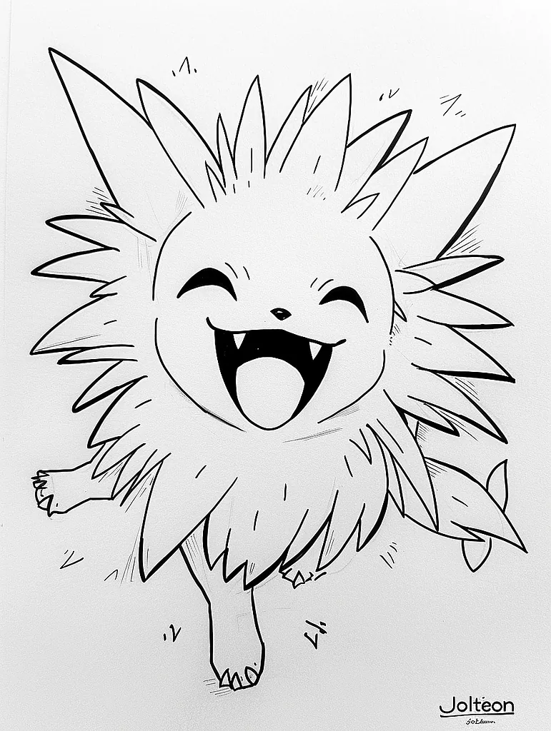 Playful Jolteon Coloring Page 3